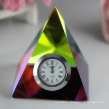 Кристалл часы/часы Пирамида для домашнего украшения подарка